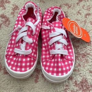 Pink and pink check girls 11 shoes NWT